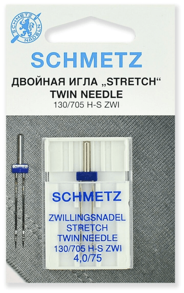 Иглы Schmetz стрейч двойные 130/705 H-S ZWI 4,0/75, 1 шт в Находке